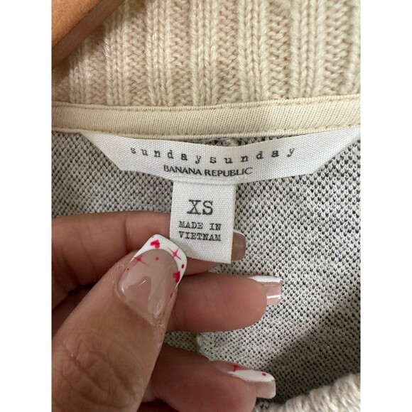 Sunday Sunday Banana Republic Zip Lounge Confetti Knit Bomber Cardigan Jacket XS - Picture 5 of 6